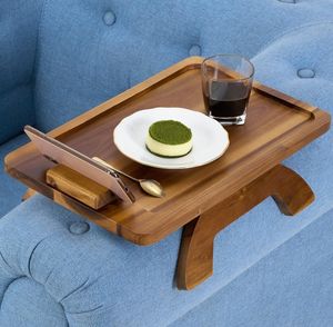 Plateau d'accoudoir de canapé 360 support de téléphone rotatif Table de collation pliante différentes largeurs formes d'accoudoir plateaux de rangement pour bras de canapé - Product Image 1