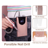 Machine à polir les ongles professionnelle portable 45W en ABS, 35000 tr/min, sans fil, rechargeable, pour enlever le vernis gel