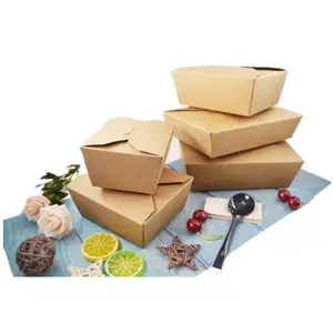 Todo el tamaño biodegradable de embalaje de alimentos de papel de pulpa de la caja de almuerzo paquetes de comida