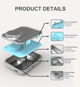 Multi-Functional Eco-Friendly Meal Prep <b>Box</b> for Office Worker School Children <b>Metal</b> Stainless Steel Bento <b>Lunch</b> <b>Box</b> - Product Image 2