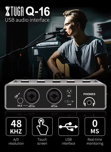 Interface audio Enregistrement professionnel <span class=keywords><strong>XLR</strong></span> DSP Reverb Alimentation fantôme 48V <span class=keywords><strong>Carte</strong></span> <span class=keywords><strong>son</strong></span> pour l'enregistrement musical Karaoké en ligne - Product Image 5