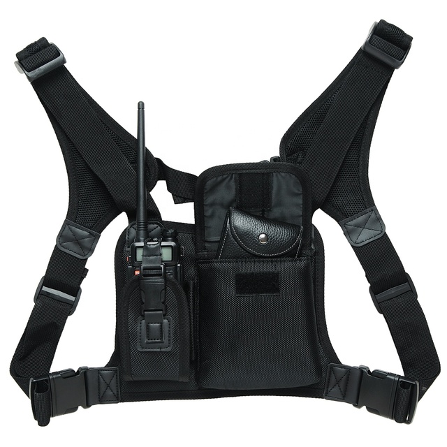 ABBREE Walkie Talkie Chest Pocket Pack Backpack Handset Radio Holder Bag For GP340 CP04 BF UV-5R 888S Two Way Radio Carry Case