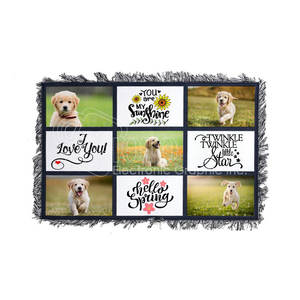 <span class=keywords><strong>Tappeto</strong></span> per camera da letto personalizzato con frangia a 9 pannelli in bianco a sublimazione - Product Image 2