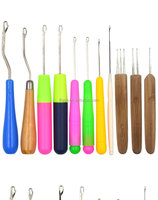 Coloré En Plastique Poignée Loquet Crochet Crochet Aiguilles Tissage Enfileur Pour Perruques Tressage Extensions De Cheveux