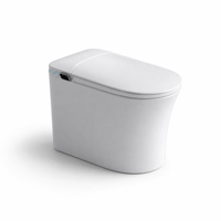 WC intelligent allongé à poser au sol, fonctionnement automatique, siège chauffant, drainage S-Trap/P-Trap, télécommande incluse pour salle de bain et hôtel