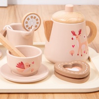 Juego de cocina de madera de simulación multifuncional EDULAND para té de la tarde y postre juego de juguetes para hacer pasteles