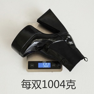 Size 46 for Big Feet Women Short Ankle Boots High <b>Block</b> Heels Platform Mirror Patent Leather Pumps Shoes Square Toe - Product Image 6