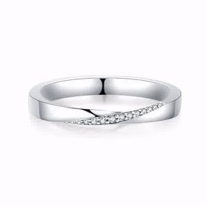 Anillo de bodas de oro blanco para mujer con precio competitivo de diamante cultivado en laboratorio para compromiso - Product Image 3