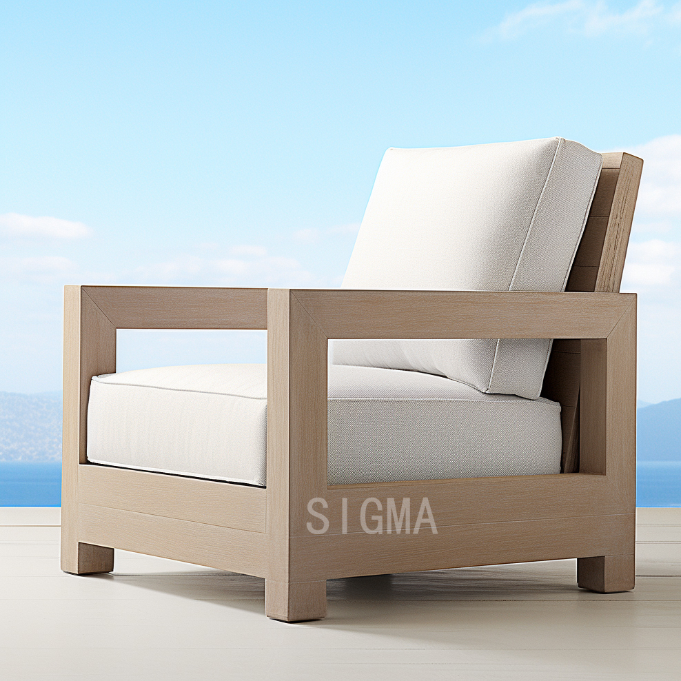 2023 Outdoor Patio Garden Sofa Wood Furniture Teak Sofa Heavy Duty Outdoor Furniture