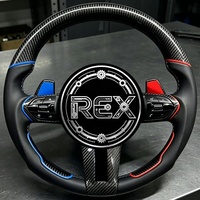 Volant en cuir suédé avec affichage LED en fibre de carbone véritable pour BMW E64 630i 645ci 650i - Modification
