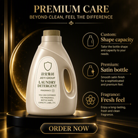 Détergent à lessive liquide bicolore dégradé or champagne et bronze profond, produits de nettoyage pour la lessive