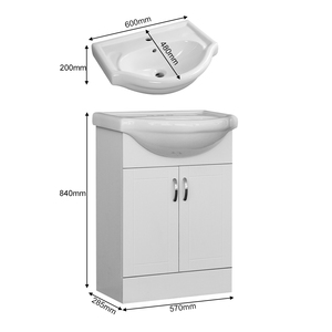 Mueble <span class=keywords><strong>de</strong></span> <span class=keywords><strong>Baño</strong></span> Moderno <span class=keywords><strong>con</strong></span> <span class=keywords><strong>Lavabo</strong></span> <span class=keywords><strong>de</strong></span> Cerámica y Gabinete <span class=keywords><strong>de</strong></span> PVC <span class=keywords><strong>de</strong></span> 18 mm - Product Image 6