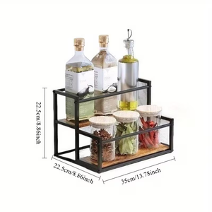 Espositore <span class=keywords><strong>per</strong></span> Bottiglie di Liquori a 2 <span class=keywords><strong>Ripiani</strong></span>, Portabottiglie da Bar, Supporto <span class=keywords><strong>per</strong></span> Vino e Whisky, Organizzatore <span class=keywords><strong>per</strong></span> Bancone <span class=keywords><strong>Cucina</strong></span> - Product Image 6