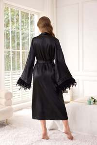 Sfy4044 2025 Summer Original Design Luxury Satin Long Sleeve Robe Elegant Sexy Bridal <b>Wedding</b> <b>Dressing</b> <b>Gown</b> Women's Front - Product Image 6