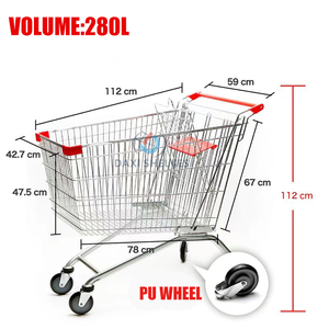 Sac à provisions en plastique pliable de chariot à caddies de chariot avec le chariot de centre commercial de roues - Product Image 2