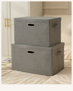 D5593 Caixa Organizadora Dobrável de Algodão e Linho à Prova de Poeira com Tampa, Grande Capacidade, Sem Instalação, para Roupas e Brinquedos Domésticos - Product Image 6