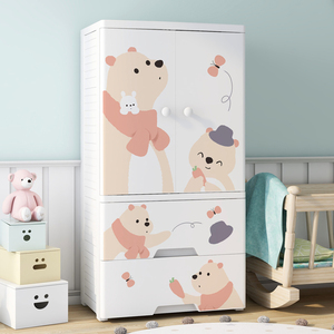 Tủ quần áo trẻ em nhiều tầng bằng nhựa kiểu hoạt hình dễ thương - Product Image 5