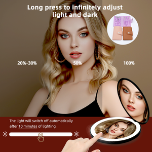 Tùy Chỉnh Nhỏ Gọn Mini Mỹ Phẩm Gương LED Ánh Sáng Xách Tay Hai Mặt Gấp Có Thể Sạc Lại Tay Gương Khuyến Mại Quà Tặng Logo - Product Image 4