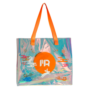 Custom Logo Rainbow Color Waterproof Laser Transparent Toiletry Carry PVC Shopping Tote Bags Customizable Size Modern Design