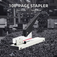 Agrafeuse manuelle robuste de grande taille en métal pour livres de 100 pages Agrafeuse de bureau à haute capacité Relieur de livres épaissi