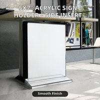 Moderne 5X7 Pouces 2mm Usine Acrylique Léger Écologique Pliable Côté Insert Signe Titulaire pour Menus Bureaux d'Affaires