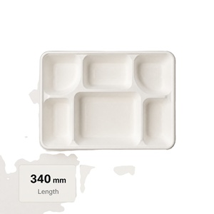 Plateau rond <span class=keywords><strong>de</strong></span> haute <span class=keywords><strong>qualité</strong></span> à 5 compartiments, biodégradable, en bagasse, <span class=keywords><strong>vaisselle</strong></span> <span class=keywords><strong>jetable</strong></span> pour mariage avec gobelets - Product Image 5