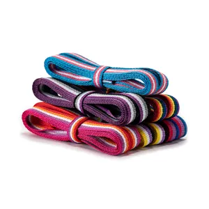 Lacci della scarpa della Sneaker dei lacci piani caldi del venditore 10mm Gay pride rainbow shoelaces 120cm lacci su ordinazione di stampa