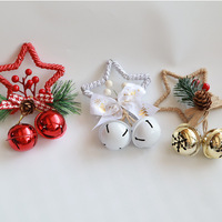 Ornement Nœud Papillon Pentagramme Clochette Décoration de Couloir Arbre de Noël Flocon de Neige Clochette