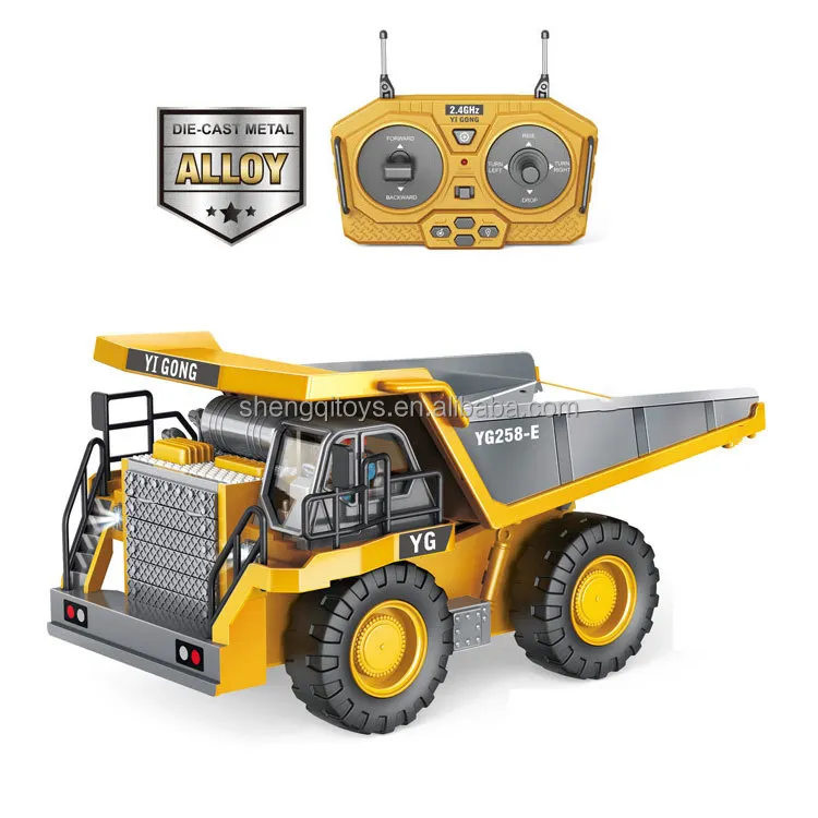 1/24 Scale Radio Control Toys 2.4G 9CH Alloy RC Dump Truck Vehicle Engineering Car Toys
