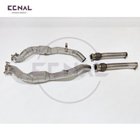 Ecnal pour Bentley Continental GT 4.0T 2012-2017, downpipe catalyseur haute performance en acier inoxydable SS304 avec bouclier thermique