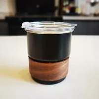 Tasse à café en acier inoxydable avec logo personnalisé, manchon en bois, 300 ml, tasse de camping en métal, gobelet mat vert, noir, blanc, argenté