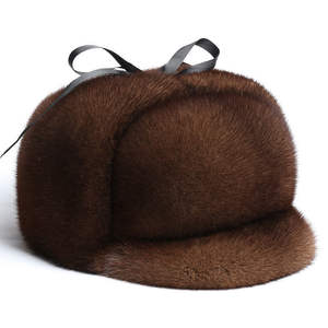 Sombrero <span class=keywords><strong>de</strong></span> Aviador <span class=keywords><strong>de</strong></span> otoño e invierno para hombre, cuero genuino y piel <span class=keywords><strong>de</strong></span> visón entera, sombrero cálido protector <span class=keywords><strong>de</strong></span> orejas para fiestas deportivas, pesca - Product Image 6