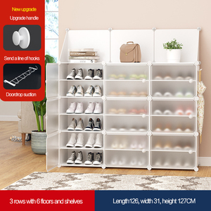 Meubles modernes de salon Oem Étagère de rangement pour <span class=keywords><strong>chaussures</strong></span> en tissu Support à <span class=keywords><strong>chaussures</strong></span> de haute qualité Étagère à <span class=keywords><strong>chaussures</strong></span> pliable en plastique pour garde-robe de bébé - Product Image 3