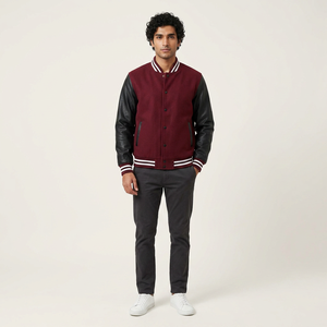 Meilleures vestes universitaires en toile pour hommes, personnalisables avec logo, vestes Letterman unies, vente en gros de vestes universitaires vierges en toile - Product Image 1