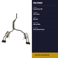 Échappement Catback à Valve à Montage Direct pour Porsche Macan 95B 3.0T 2015-2021, Silencieux en Acier Inoxydable, Sorties Quadruples Noires Brillantes avec Télécommande