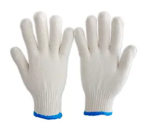 Hoge Kwaliteit Goedkope Mannen Vrouwen Gebreide Arbeidsbescherming Tuinieren Veiligheid Wit Katoenen Handwerkhandschoenen