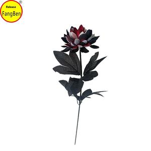 घरेलू सजावट के लिए नकली दाहलिया एकल शाखा काले सफेद सफेद घर के सजावट के लिए क्रिसमस स्टेम कृत्रिम फूल - Product Image 4