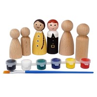 Petites poupées à chevilles en bois naturel inachevées pour bricolage peinture artisanat famille jouet et panneaux muraux artisanat en bois et boîtes en bois