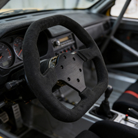 Volant de course universel de 12 pouces en daim antidérapant de style GT, à fond plat, pour simulation de cockpit