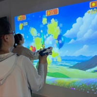Mur de tir virtuel ultra-réactif en plastique pour intérieur, 60 images par seconde, avec kit de jeu de tir interactif à infrarouge pour pistolets jouets (13 éléments majeurs)