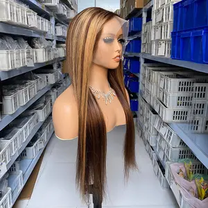 Ginger Brown Lace Front Wigs HD Lace Frontal Human Hair Wig Pre Plucked Transparent 13x4 Straight Light Brown Brazilian Hair