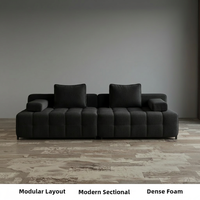 Ensemble de canapés sectionnels modernes en mousse compressée sous vide, densité Tofu, forme rectangulaire, en tissu