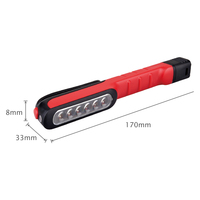 Lampe de travail portable 6+1 LED avec clip pour réparation automobile, camping et urgences