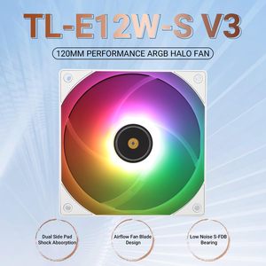 Nouveau style 2025 Thermalright TL-E12W-S V3 120mm 4pin PWM Ventilateur de refroidissement CPU silencieux ARGB pour PC Gaming - Product Image 2