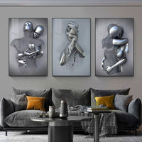 Peinture murale décorative moderne pour salon, toile encadrée, peintures abstraites, décoration figurative