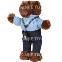 Ours en peluche en coton PP personnalisable, ours en peluche marron avec vêtements, OEM ODM