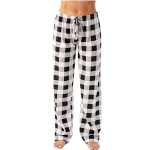 圣诞所有印花需求女式夏季水牛格子睡衣裤数码印花弹力睡衣 - Product Image 5