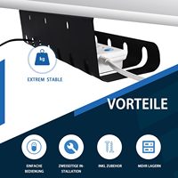 Support de câbles de bureau pour la gestion des câbles, avec accessoires inclus, emballage pour vente par correspondance