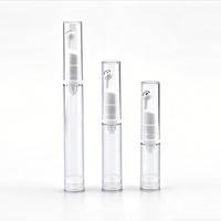 Nouvelle conception de flacon cosmétique 5ml 10ml 15ml, flacon vide pour crème pour les yeux sans air, pompe à vide en plastique, flacon en plastique AS de petite capacité
