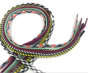 Tali sepatu Hoodie datar Tubular murah poliester Harga bagus tali kustom ujung plastik tali kepang untuk Sneakers - Product Image 5